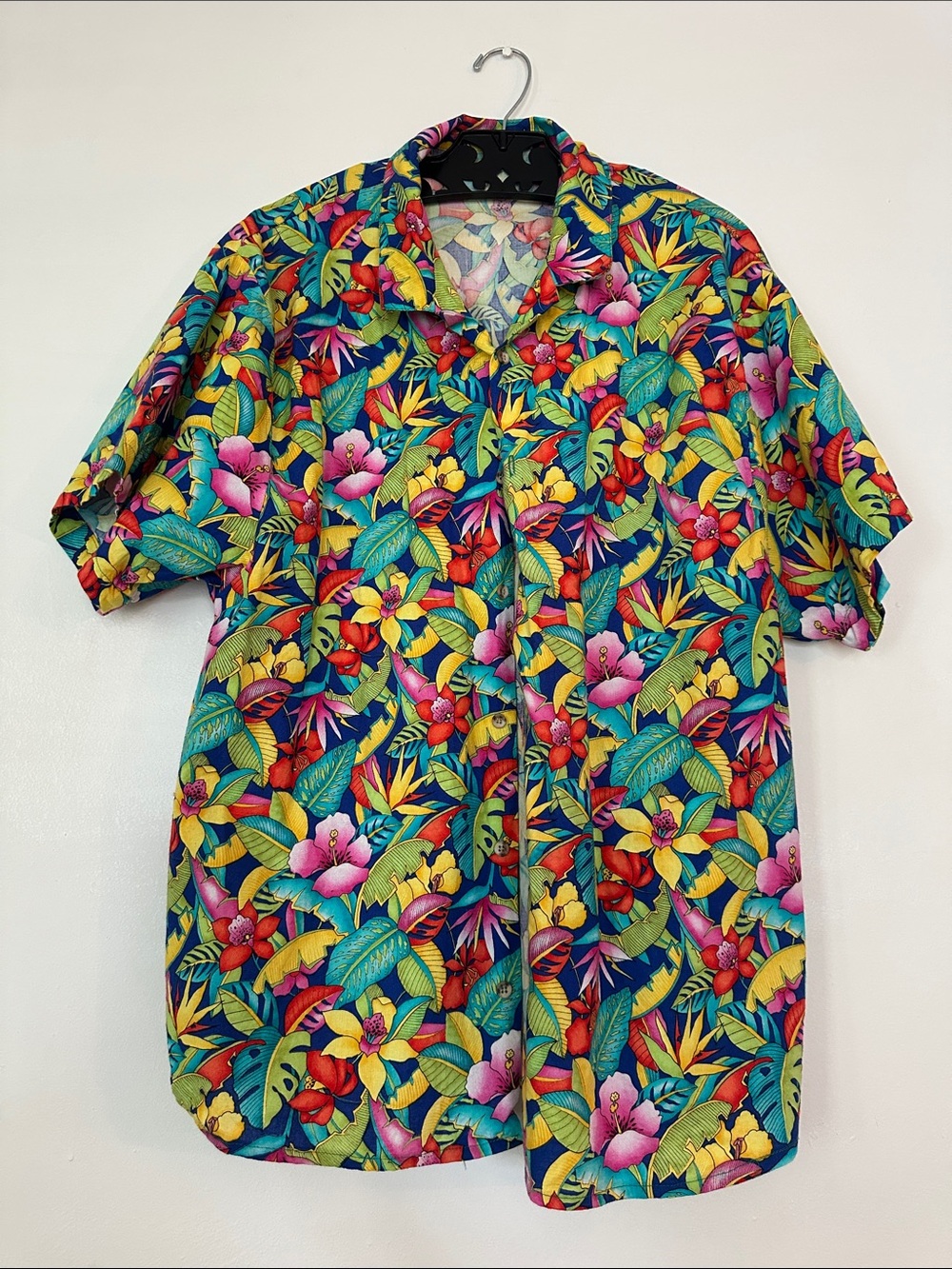Men's Tropical Floral Short-Sleeve Button-Up Shirt - Multicolor